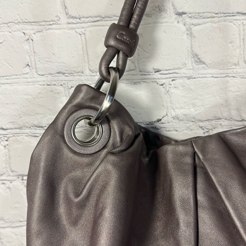 COACH Parker HOBO Leather Shoulder Bag Purse Handbag knot tie 14157 - Picture 3 of 11